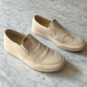 Clae Porter Slip On Sneaker in Eggnog Organic Canvas